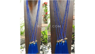 3color necklaces beads crystal elephant bronze gold pendant tassels